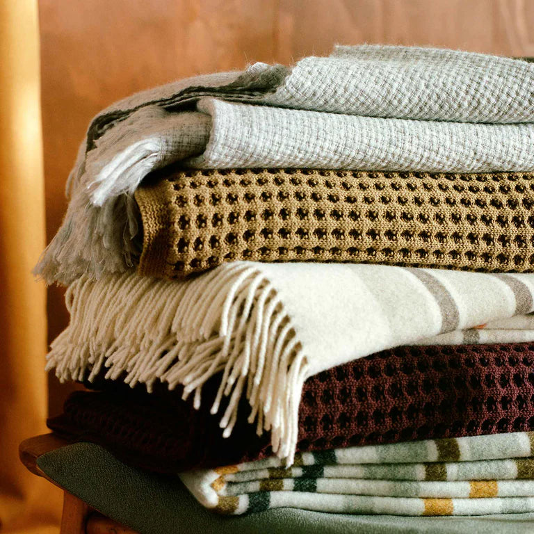 VORLOOM Striped Lambswool Throw Blanket
