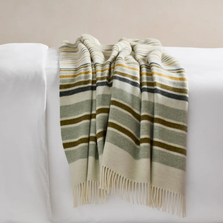 VORLOOM Striped Lambswool Throw Blanket