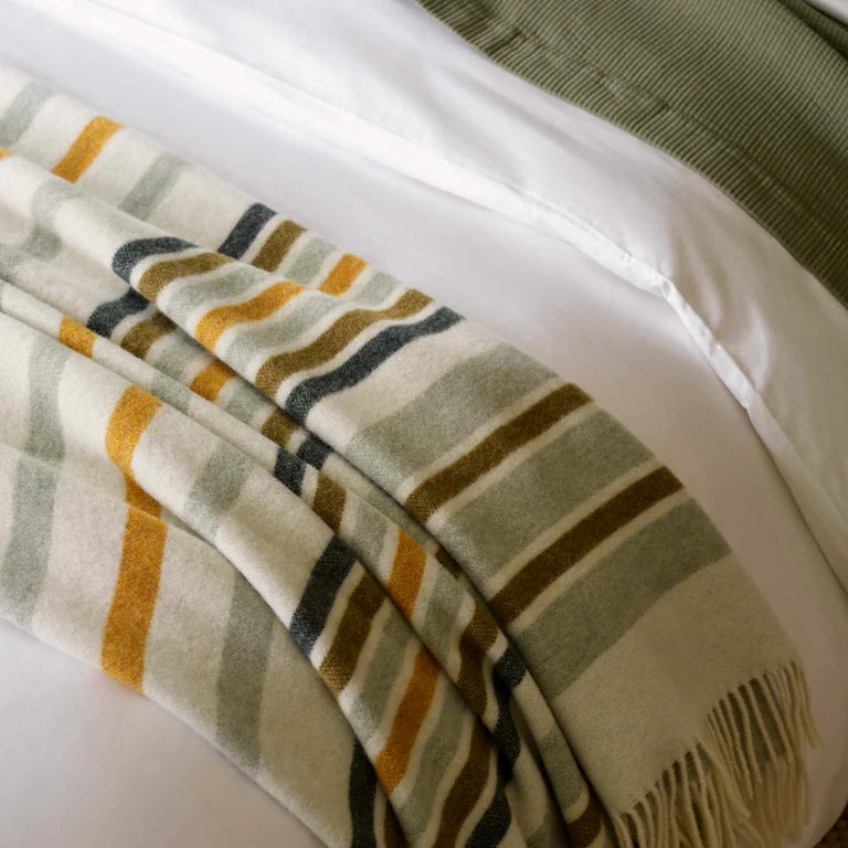 VORLOOM Striped Lambswool Throw Blanket