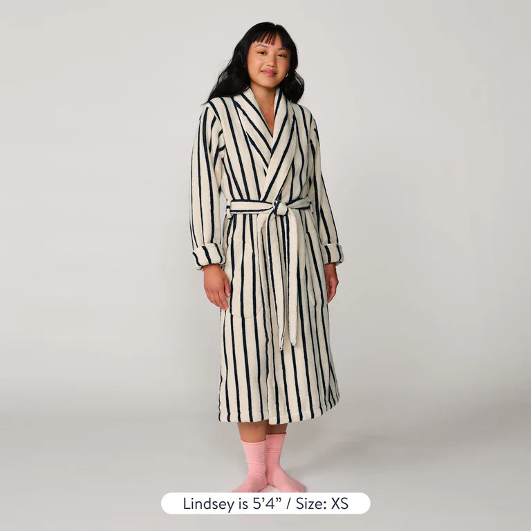 VORLOOM Super-Plush Robe Blue check pattern