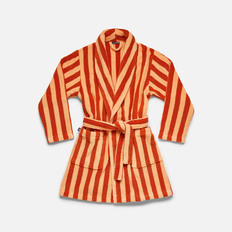 VORLOOM Super-Plush Shorty Robe Orange stripes